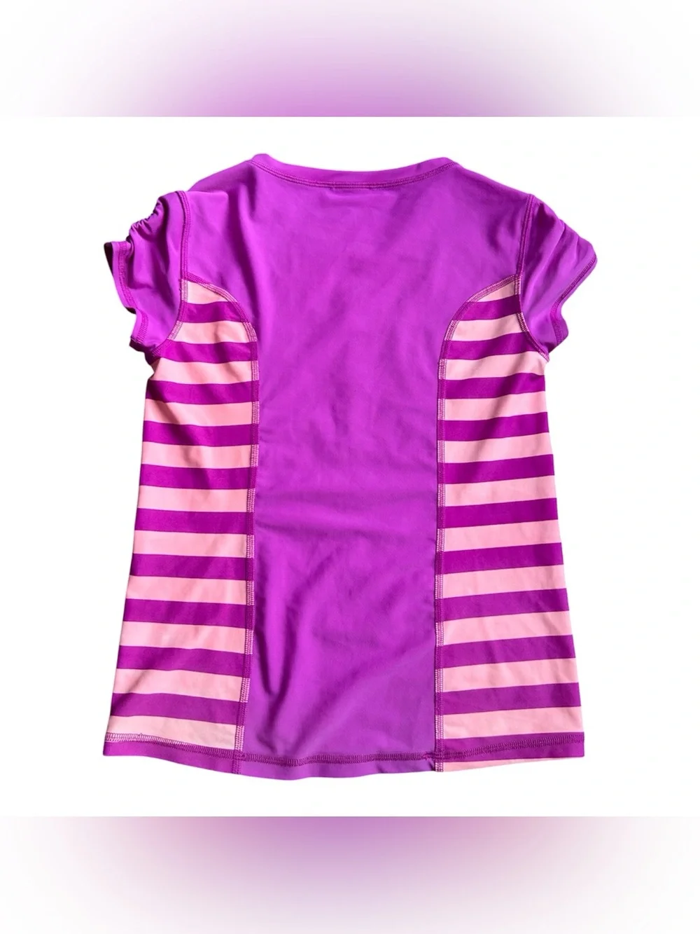 Roxy Girls Rash Guard in Pink Stripes size 12/14